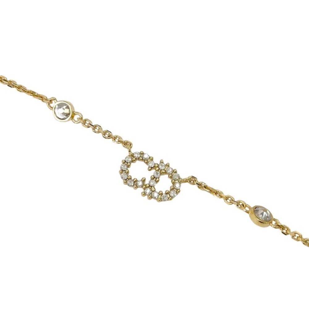 Dior D Rhinestone Necklace Cd Gold Christian Clai… - image 3